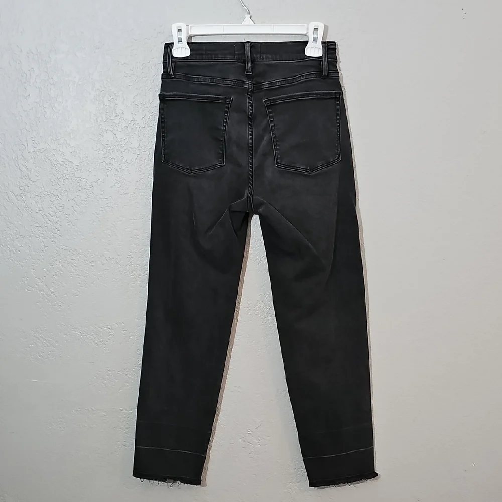 Frame Denim Black Le Nouveau Straight Ankle Jeans Womens 27 Stretchy High Rise - Picture 7 of 11